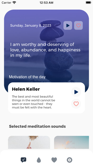 Emulate iPhone app Affirmation of the Day using MyAndroid Emulate iPhone app Affirmation of the Day using MyAndroid