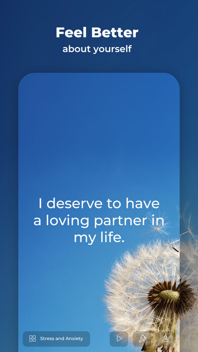 Emulate iPhone app Affirmations - Live Positive using MyAndroid