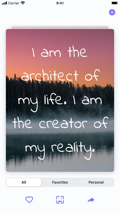 Emulate iPhone app Affirmations: Positive Thought using MyAndroid
