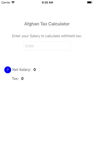 Emulate iPhone app Afghan Taxes using MyAndroid