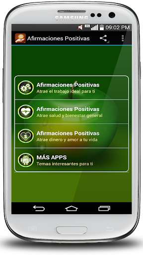 Run android online APK Afirmaciones Positivas para el trabajo y la salud from MyAndroid or emulate Afirmaciones Positivas para el trabajo y la salud using MyAndroid