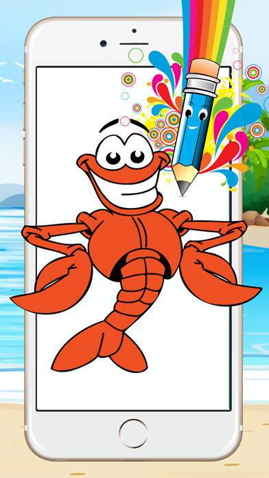 Emulate iPhone app A Fish Coloring Book for Toddler : Shrimps & Crabs using MyAndroid