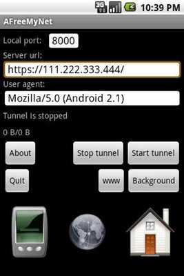 Emulate Android APK AFreeMyNet