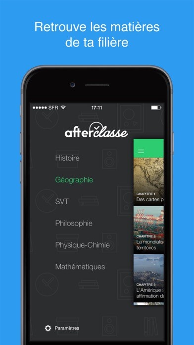 Emulate iPhone app Afterclasse Bac et Brevet using MyAndroid
