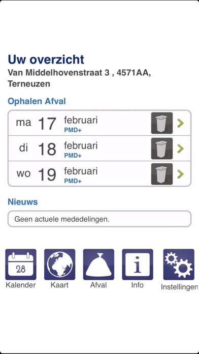 Emulate iPhone app Afval gemeente Terneuzen using MyAndroid Emulate iPhone app Afval gemeente Terneuzen using MyAndroid