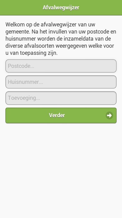 Emulate iPhone app Afvalwegwijzer using MyAndroid