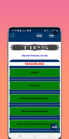 Run android online APK Afya yangu,Fahamu kuhusu Magonjwa, -Ushauri from MyAndroid or emulate Afya yangu,Fahamu kuhusu Magonjwa, -Ushauri using MyAndroid