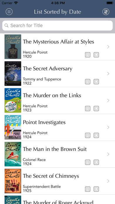 Emulate iPhone app Agatha Christie Reading List using MyAndroid Emulate iPhone app Agatha Christie Reading List using MyAndroid