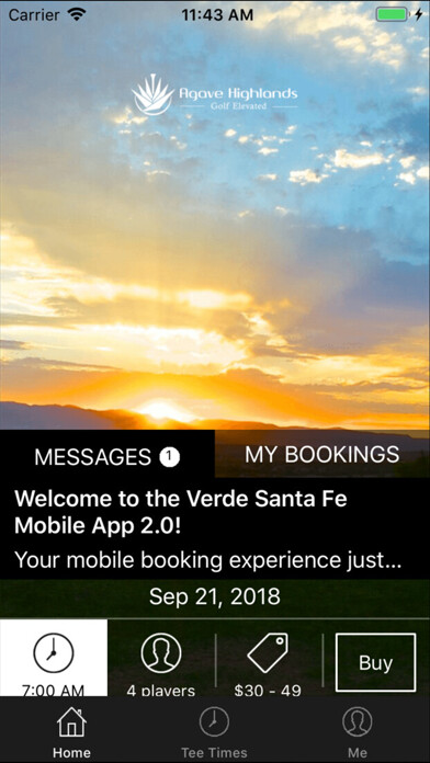 Emulate iPhone app Agave Highlands Golf Tee Times using MyAndroid
