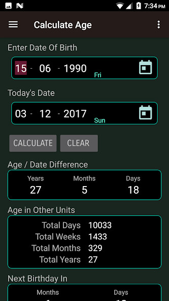 Run android online APK Age and Date Calculator from MyAndroid or emulate Age and Date Calculator using MyAndroid