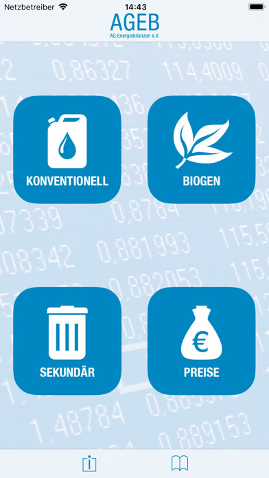 Emulate iPhone app AGEB Energieeinheitenumrechner using MyAndroid