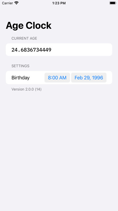 Emulate iPhone app Age Clock using MyAndroid Emulate iPhone app Age Clock using MyAndroid