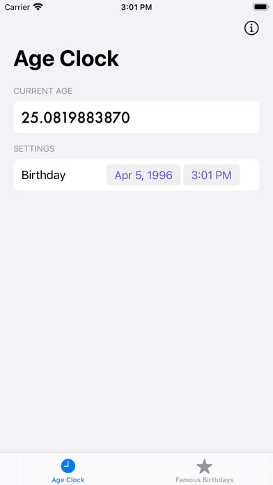 Emulate iPhone app Age Clock with Celeb Birthdays using MyAndroid Emulate iPhone app Age Clock with Celeb Birthdays using MyAndroid