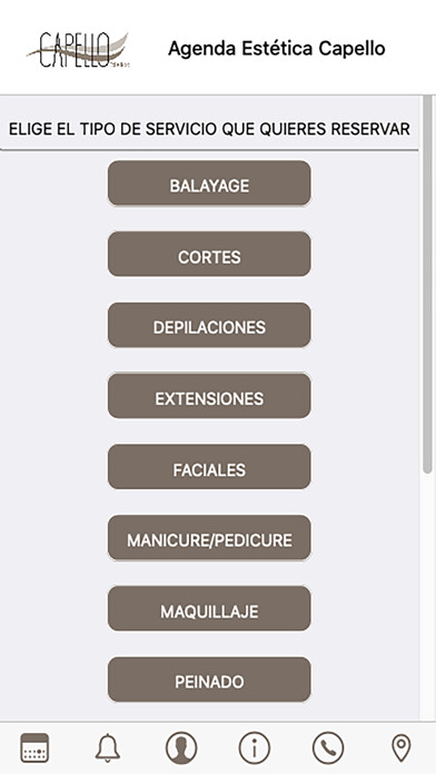 Emulate iPhone app Agenda Estetica Capello using MyAndroid Emulate iPhone app Agenda Estetica Capello using MyAndroid