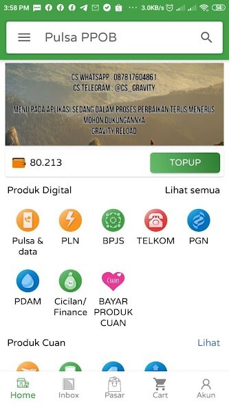 Run android online APK Agen Pulsa Murah from MyAndroid or emulate Agen Pulsa Murah using MyAndroid