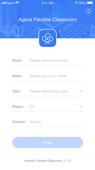 Emulate iPhone app Agora Flexible Classroom using MyAndroid