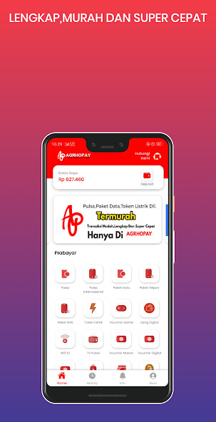 Run android online APK AGRHOPAY -Pulsa,Listrik  PPOB from MyAndroid or emulate AGRHOPAY -Pulsa,Listrik  PPOB using MyAndroid