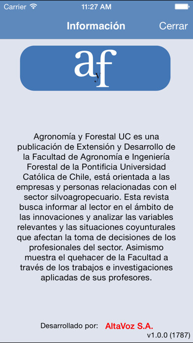 Emulate iPhone app Agronomía y Forestal UC using MyAndroid Emulate iPhone app Agronomía y Forestal UC using MyAndroid