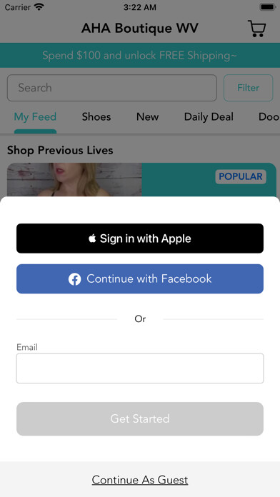 Emulate iPhone app AHA Boutique WV using MyAndroid