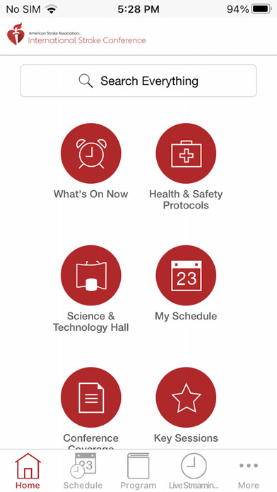 Emulate iPhone app AHA Conferences using MyAndroid
