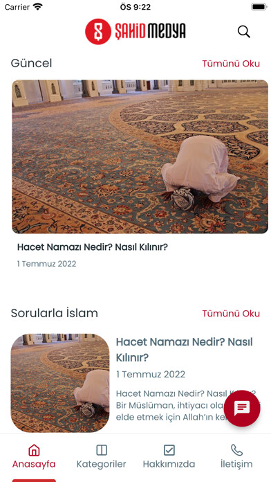 Emulate iPhone app Şahid Medya using MyAndroid