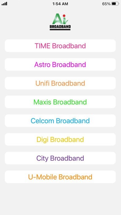 Emulate iPhone app Ai Broadband using MyAndroid