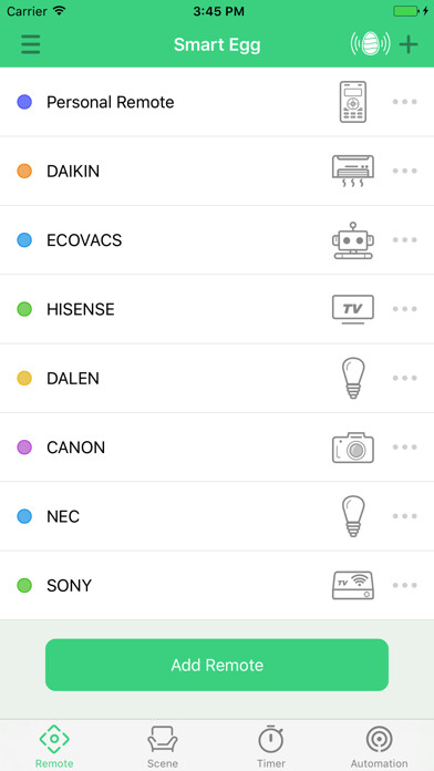 Emulate iPhone app AICO - Smart Remote Control using MyAndroid