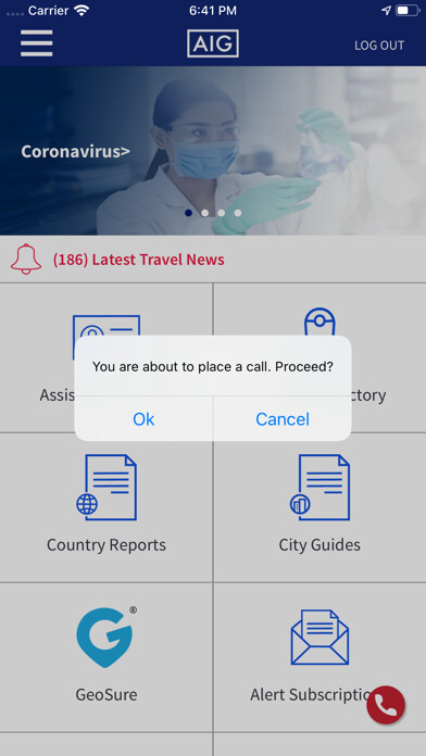 Emulate iPhone app AIG Travel Assistance using MyAndroid