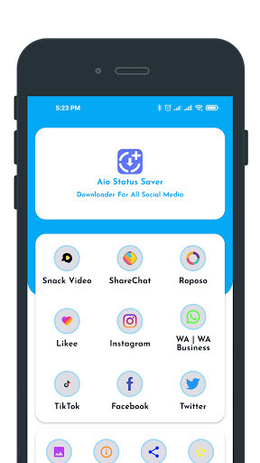 Run android online APK Aio Video Saver For All Social Media from MyAndroid or emulate Aio Video Saver For All Social Media using MyAndroid