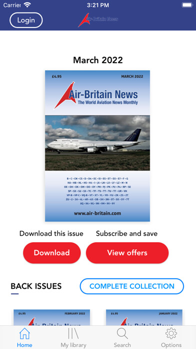Emulate iPhone app Air-Britain News using MyAndroid