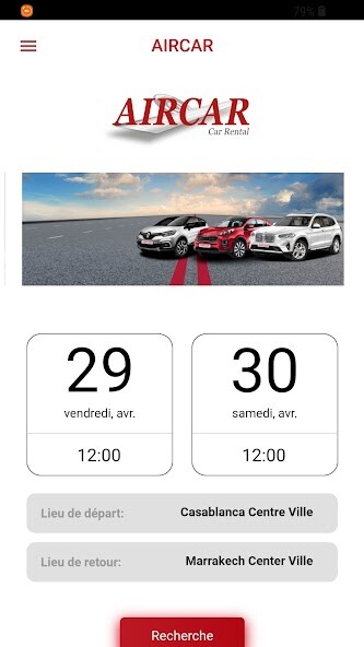Run android online APK Aircar - location de voitures from MyAndroid or emulate Aircar - location de voitures using MyAndroid