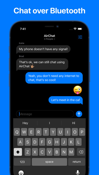 Emulate iPhone app AirChat: Peer-to-Peer Chat using MyAndroid
