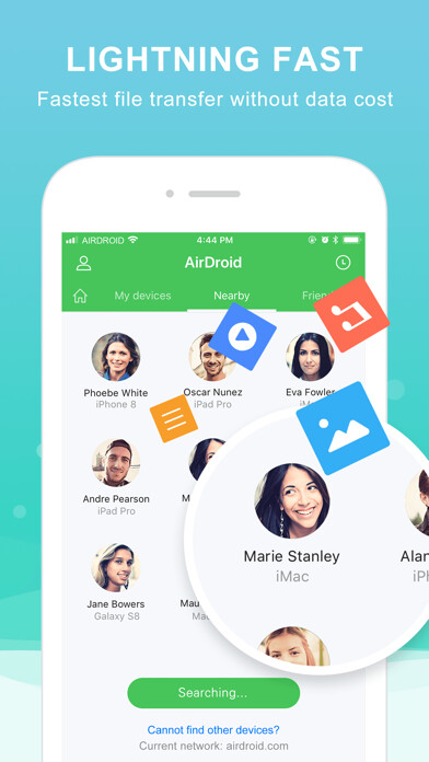Emulate iPhone app AirDroid - File Transfer&Share using MyAndroid Emulate iPhone app AirDroid - File Transfer&Share using MyAndroid