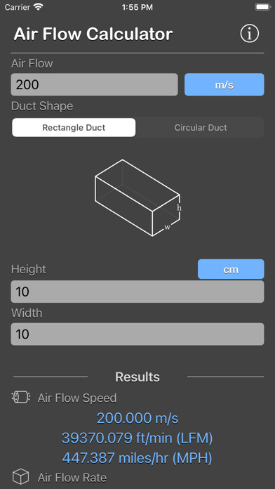 Emulate iPhone app Air Flow Conversion Calculator using MyAndroid Emulate iPhone app Air Flow Conversion Calculator using MyAndroid