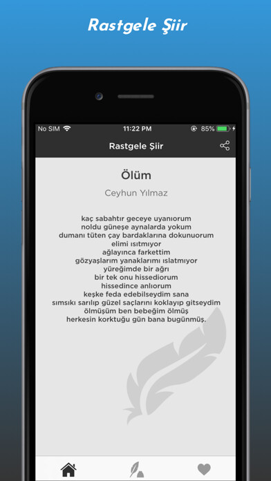 Emulate iPhone app Şairler ve Şiirleri using MyAndroid