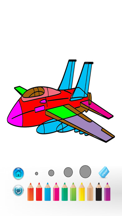 Emulate iPhone app Airplane Coloring Book using MyAndroid