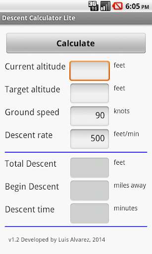 Run android online APK Airplane Descent Calculator LT from MyAndroid or emulate Airplane Descent Calculator LT using MyAndroid