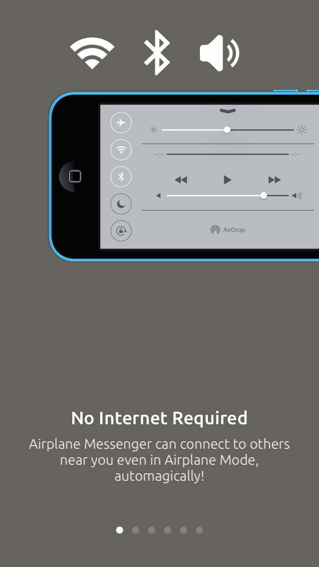 Emulate iPhone app Airplane Messenger - Secure and Anonymous Offline Messaging via Peer-to-Peer Wireless and Ultrasound using MyAndroid