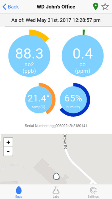 Emulate iPhone app Air Quality Egg using MyAndroid