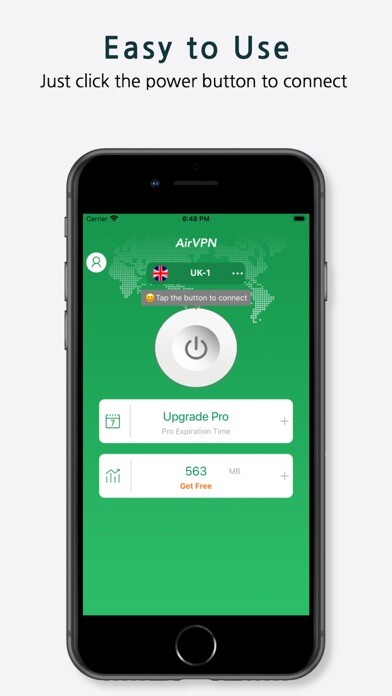 Emulate iPhone app AirVPN-VPN Master WiFi Privacy using MyAndroid
