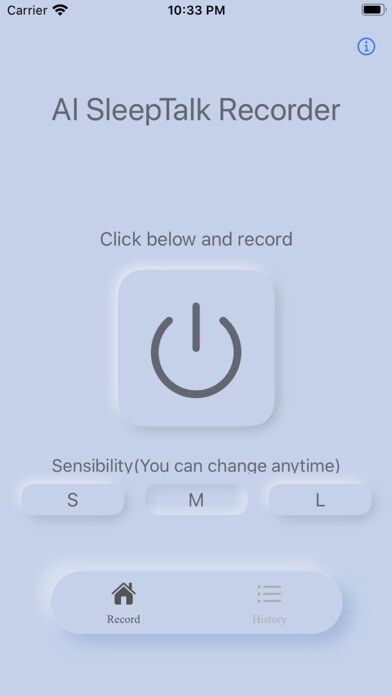 Emulate iPhone app AI SleepTalk Recorder using MyAndroid