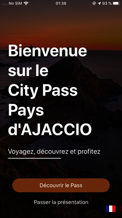 Emulate iPhone app Ajaccio City Pass using MyAndroid