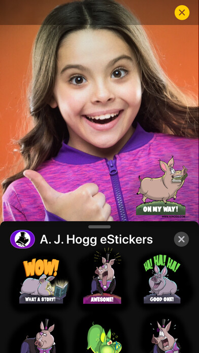 Emulate iPhone app A. J. Hogg eStickers 32-Pk using MyAndroid