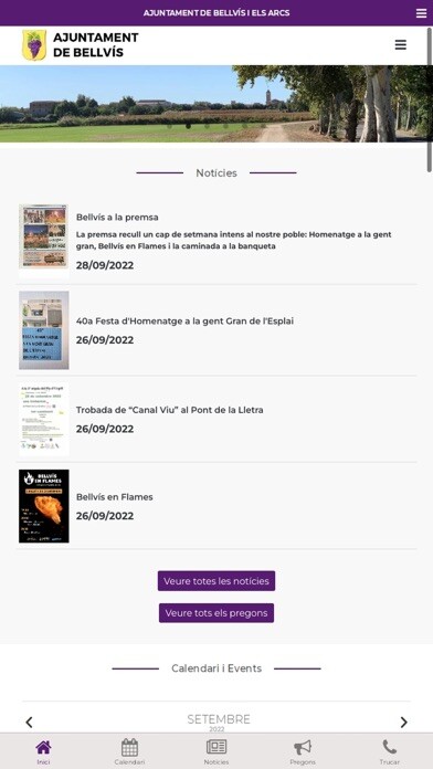 Emulate iPhone app Ajuntament Bellvís i els Arcs using MyAndroid