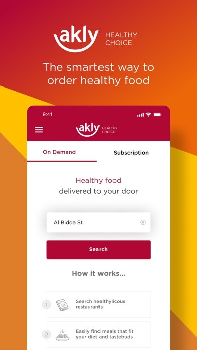 Emulate iPhone app Akly: Healthy Food Delivery using MyAndroid Emulate iPhone app Akly: Healthy Food Delivery using MyAndroid