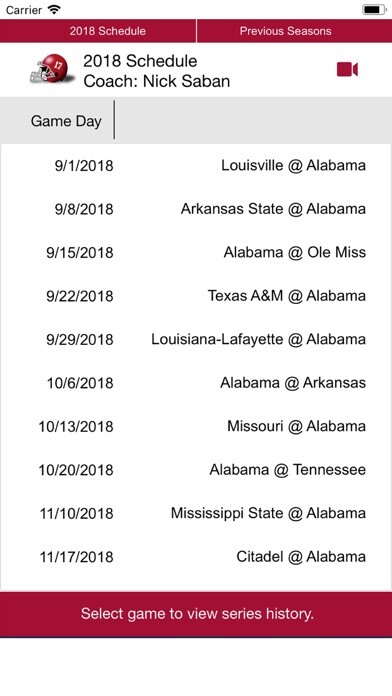Emulate iPhone app Alabama Football 1902-2018 using MyAndroid