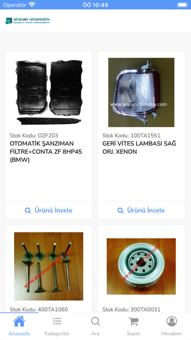 Emulate iPhone app Alacan Otomotiv using MyAndroid