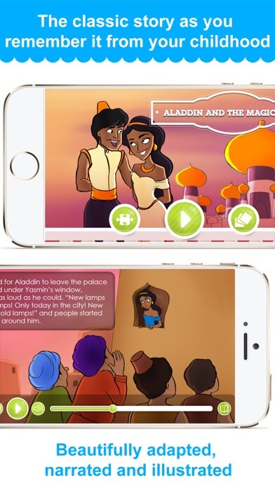 Emulate iPhone app Aladdin - narrated story using MyAndroid