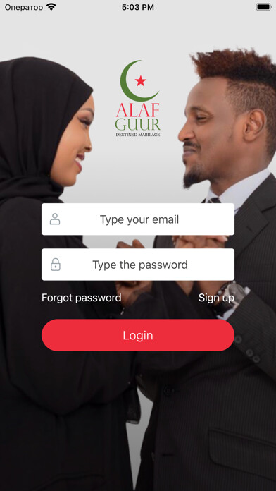 Emulate iPhone app Alafguur (Somali dating) using MyAndroid