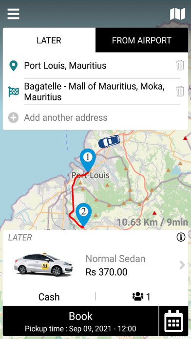 Emulate iPhone app ALA-LILA Taxi service using MyAndroid